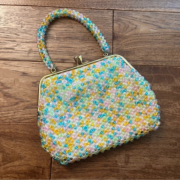 Vintage Handbags - Vintage Goldco Colourful Beaded Purse
